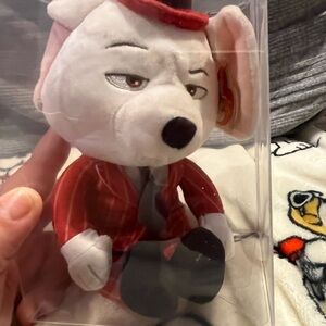 Red and White Mouse Mike Beanie Baby.